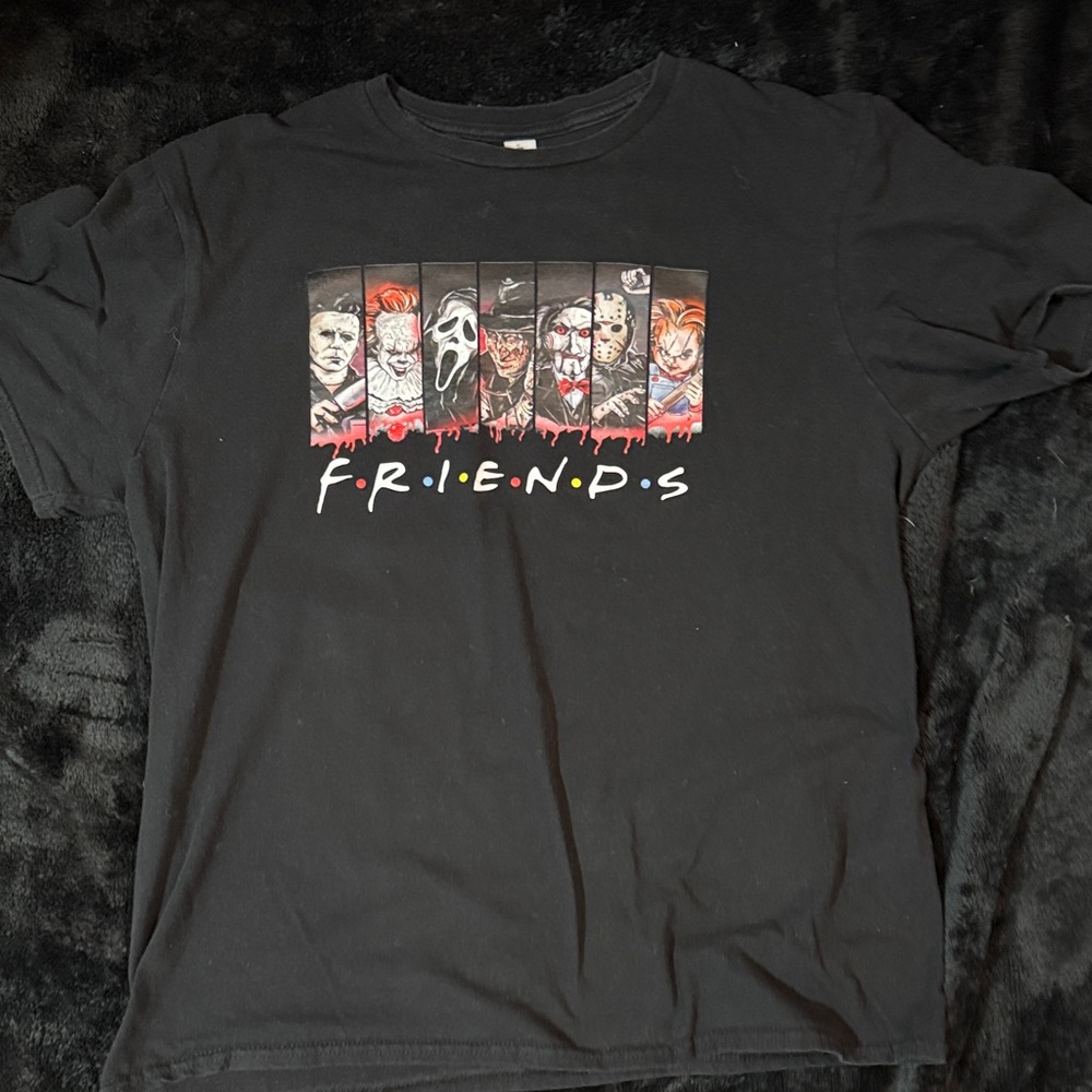 Soft Style Black Horror Graphic Tee